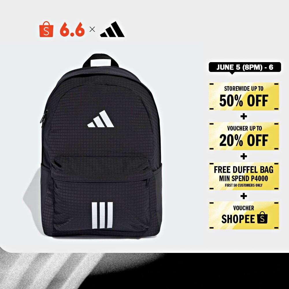 adidas Lifestyle Essentials 3-Stripes Backpack Back To School 2 Unisex  Black JX6497 | Shopee Philippines