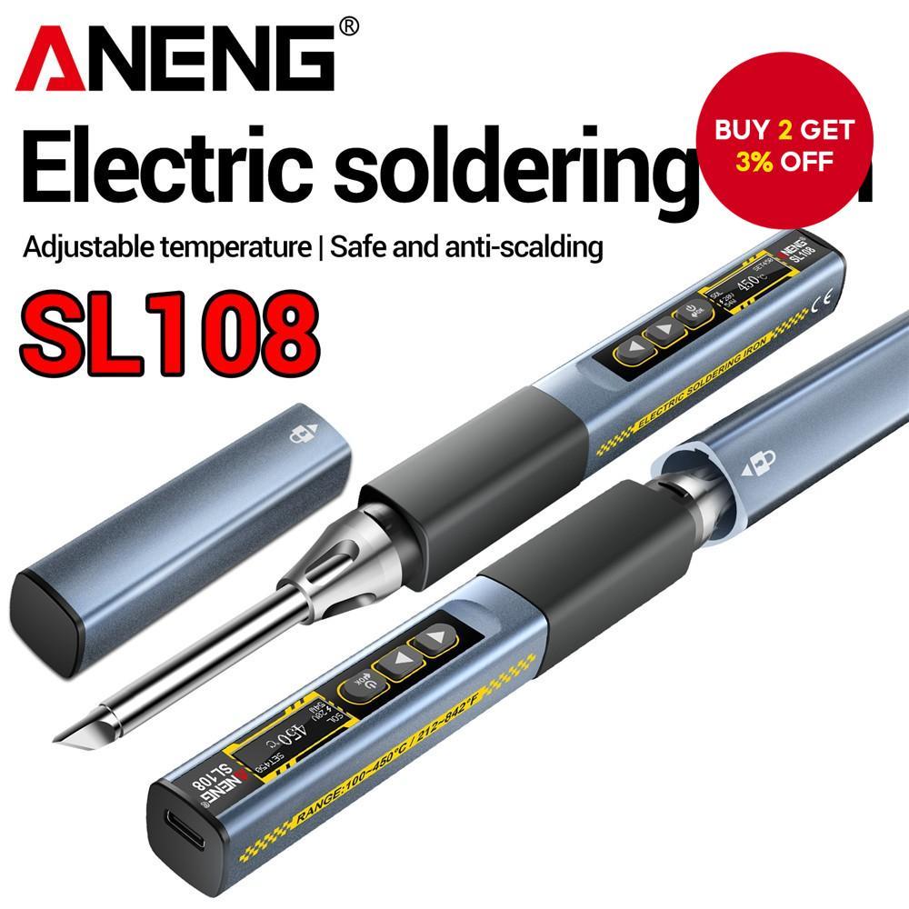 ANENG SL108 Electric Soldering Iron 96W Fast Heating Adjustable Tool ...