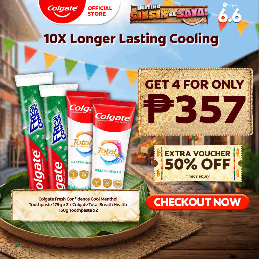 Colgate Fresh Confidence Cool Menthol Toothpaste 175g x2 + Colgate ...
