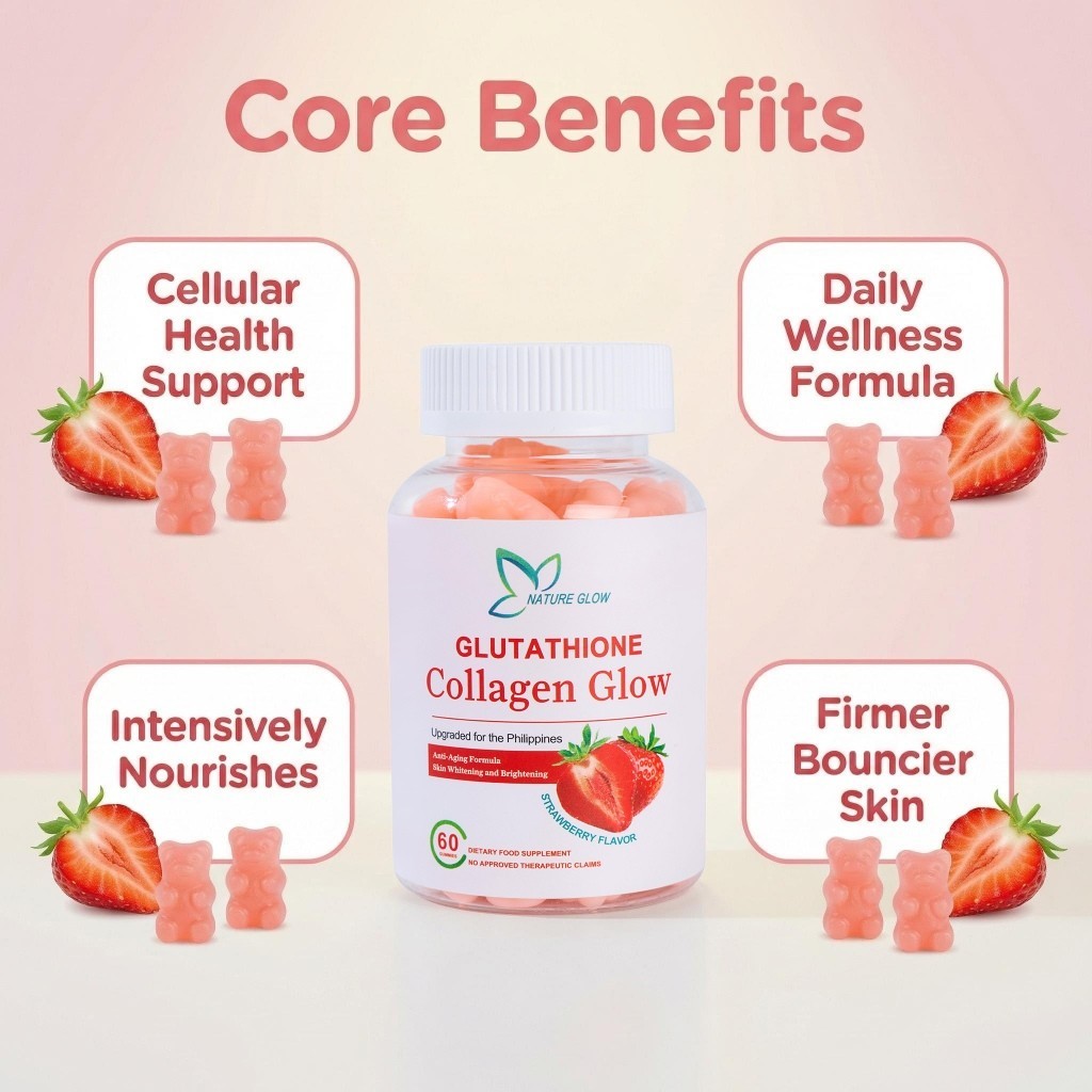 nature glow glutathione review Nature Glow Glutathione Collagen Gummies Strawberry Skin Beauty Glow COD  Fast Ship