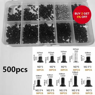 500Pcs Computer Screws Assortment Kit Black M2 M2.5 M3 for PC Laptop ...
