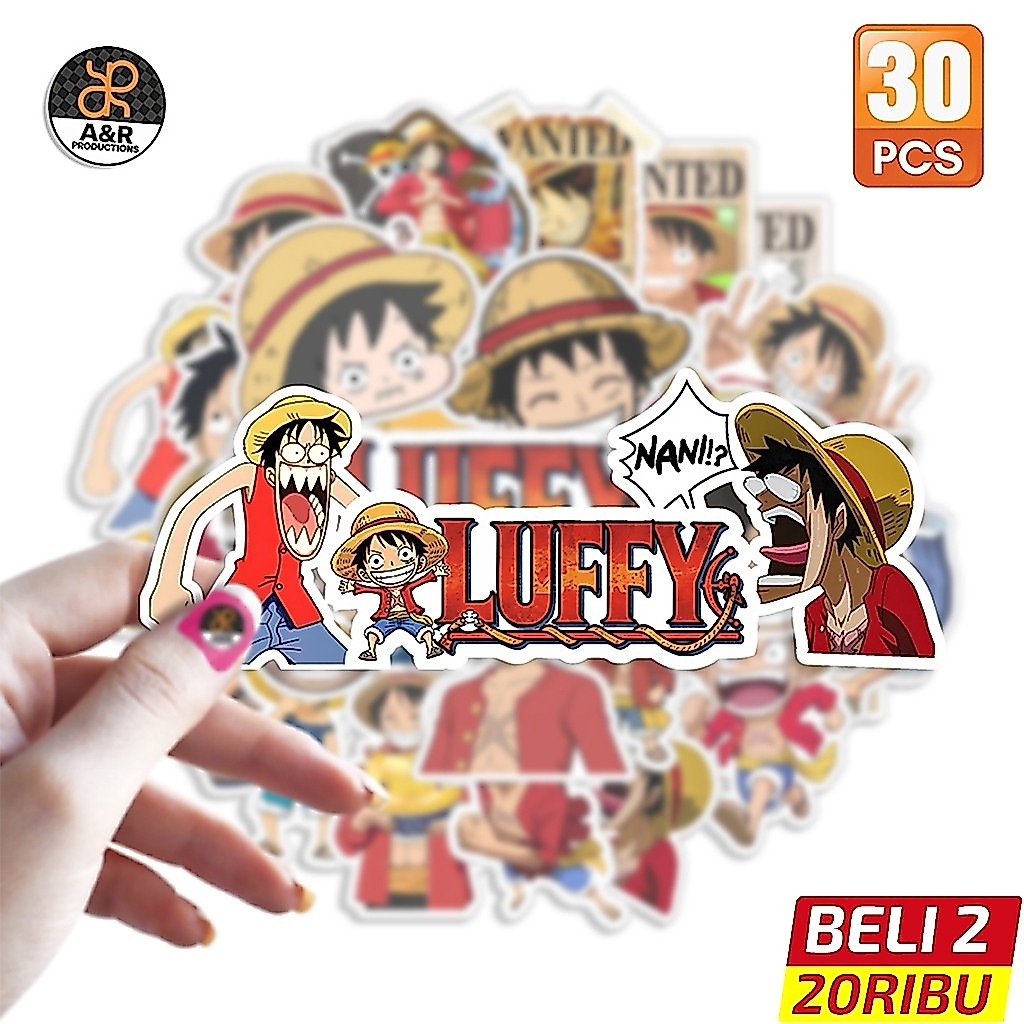 Luffy One Piece Stickers 30 PCS Waterproof Vinyl Anime Sticker Pack ...