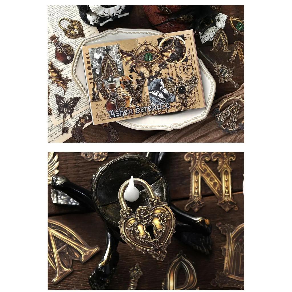 JIANWU Vintage Dark Gothic Relief Border Landscape Collage Scrapbooking ...