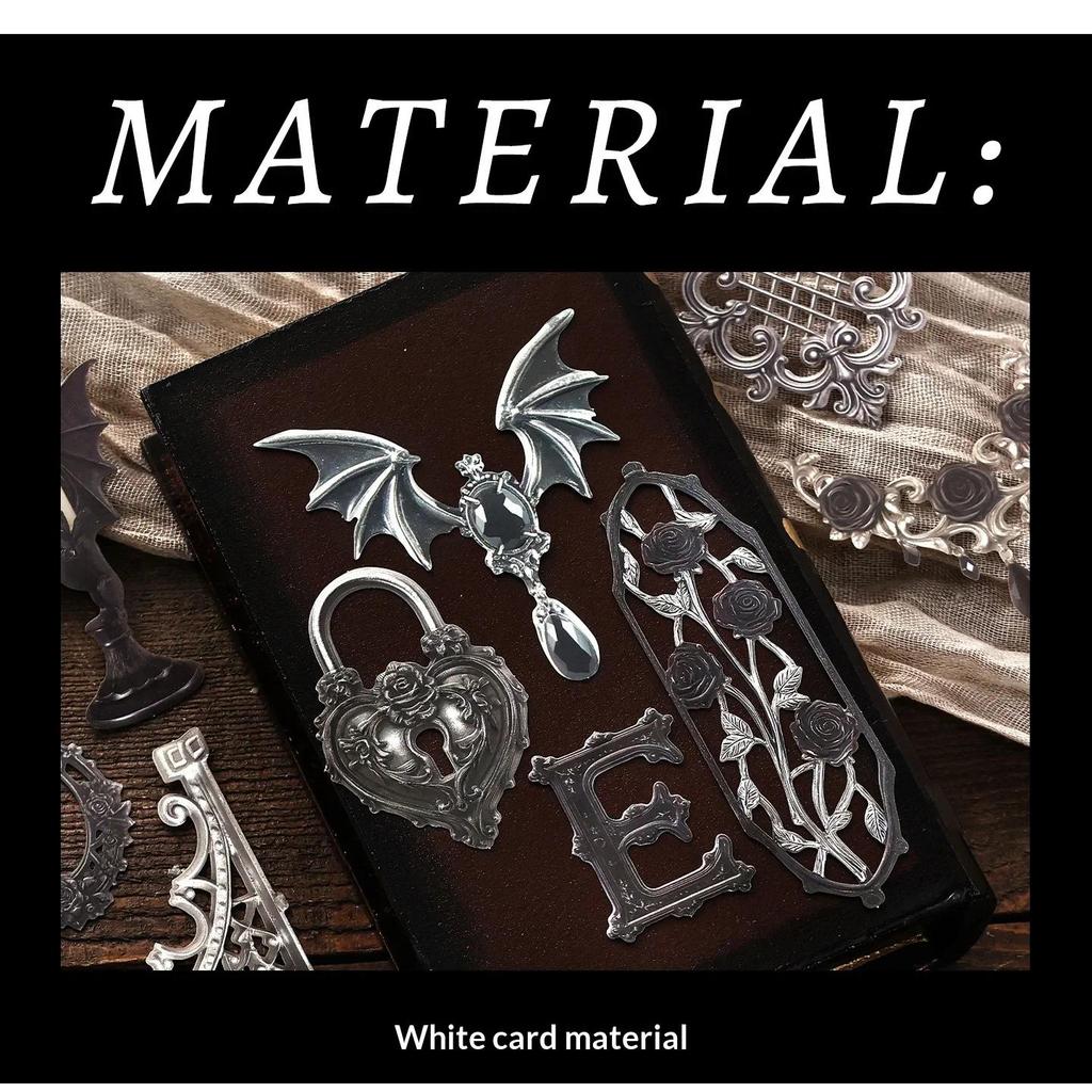 JIANWU Vintage Dark Gothic Relief Border Landscape Collage Scrapbooking ...