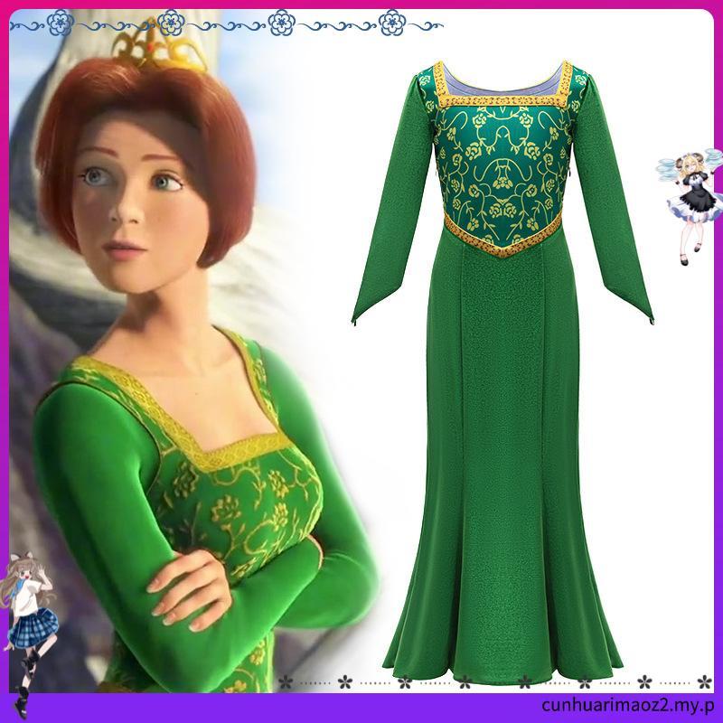 Kids Fiona Shrek Cosplay Costume Princess Dress For Girls Green Party  Outfit Halloween Carnival | Shopee Philippines