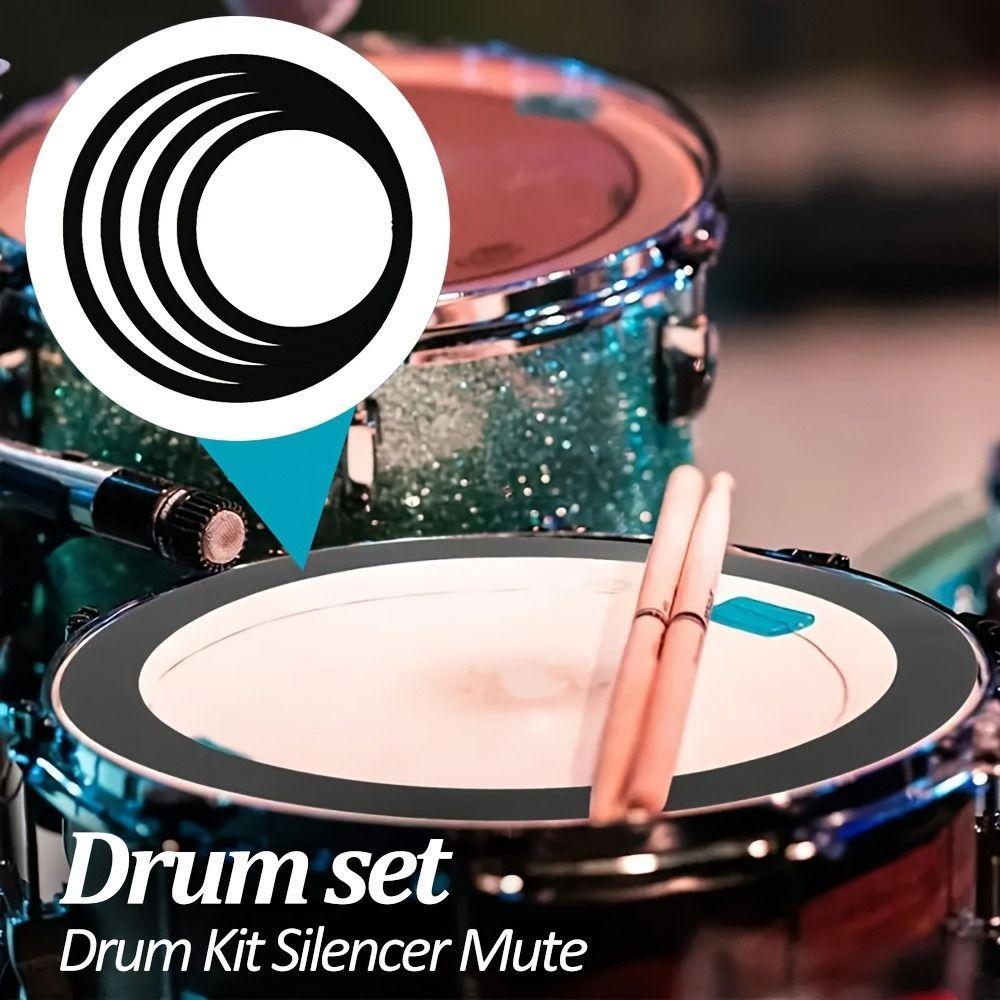 DESMOND Drum Mute Rings, Round Shape 10/12/14/16 inch Drum Practice Pad ...