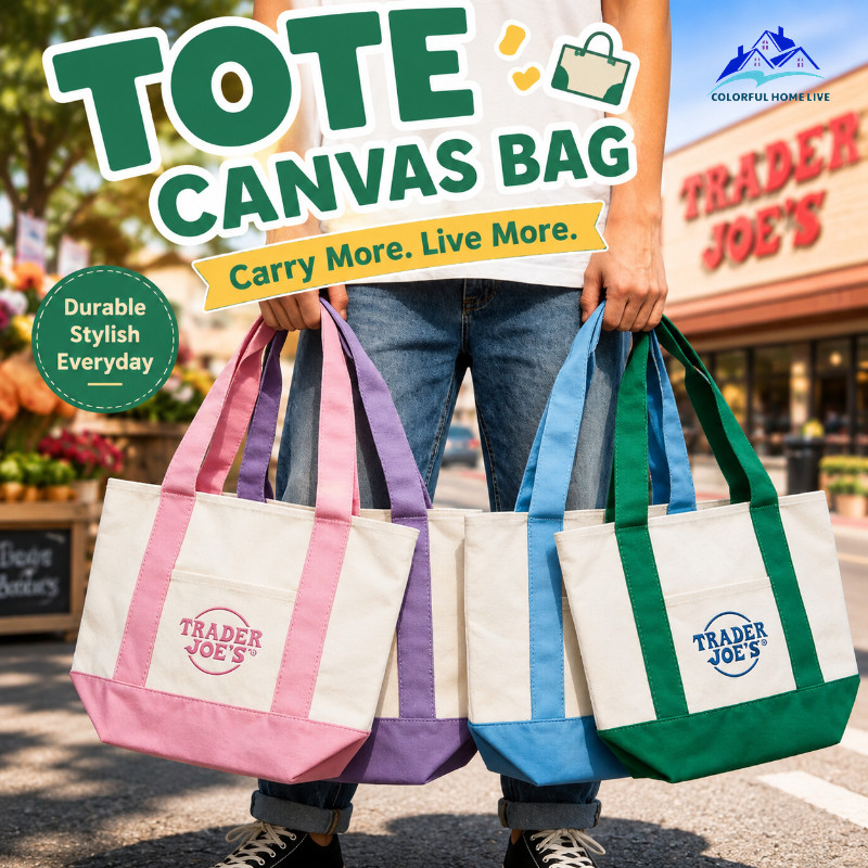Large Capacity Reusable Canvas Tote Bag Trendy Simple Washable Shopping ...