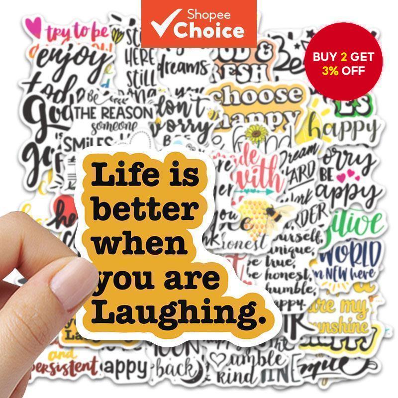 Inspirational Quote Stickers 50PCS Waterproof Sticker Vinyl Decals For ...