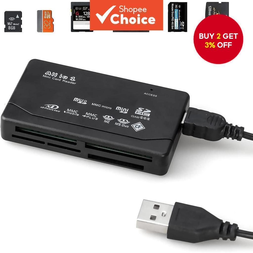 All In One Memory Card Reader For USB External Mini SDHC M2 MMC XD CF ...