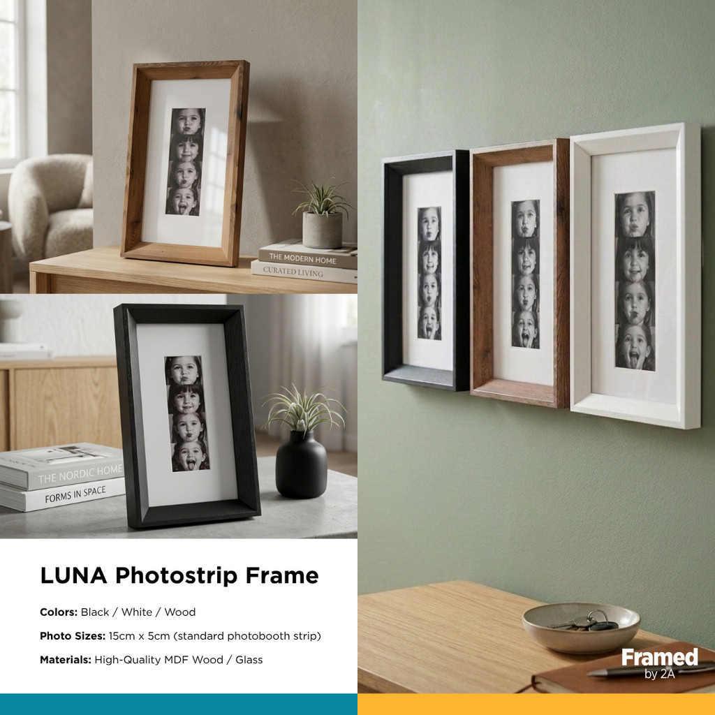 FRAMED Luna Photo Strip Frame Glass Photobooth Minimalist (Y2317M ...