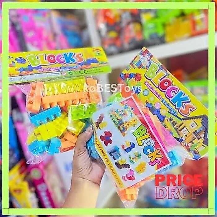 Blocks Assorted Color In A Plastic Toy For Kids Laruan A F C | Shopee ...
