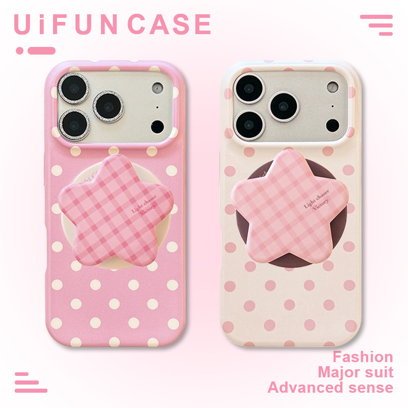 INS Polka Dot Plaid Stripes Star Holder Stand Mobile Case Compatible ...