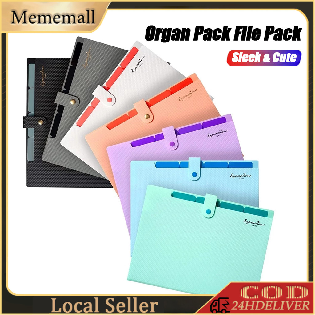 A4 Organ Folder 5-Layer Color File Manager Storage Transparent Folder ...
