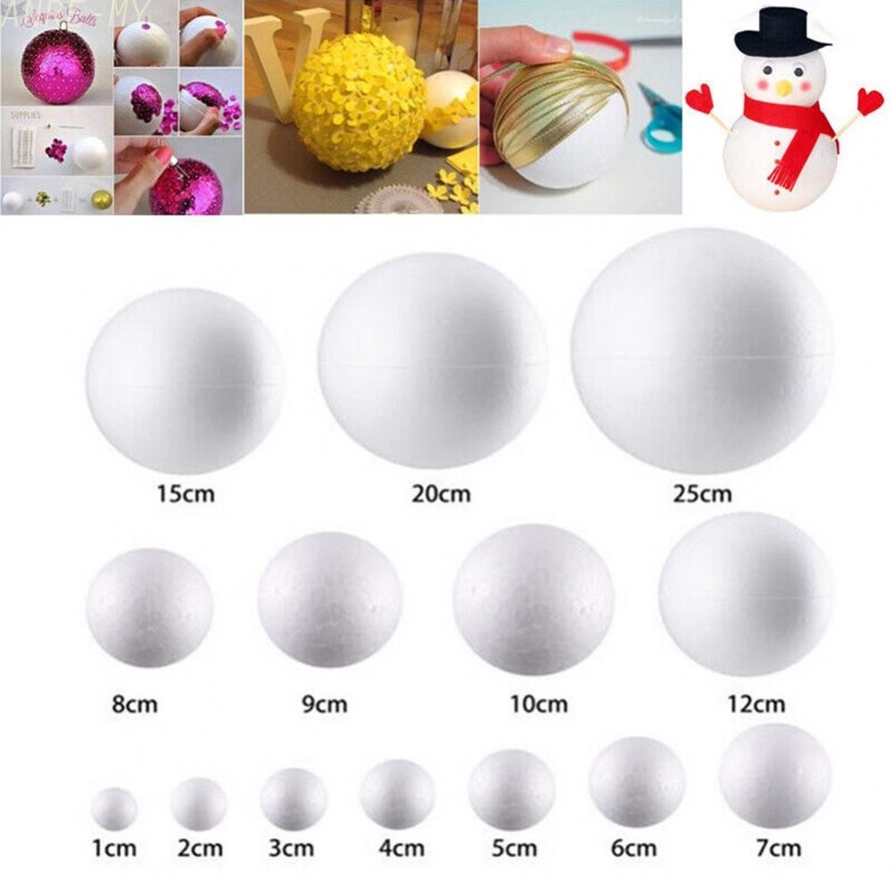 White Foam Balls - 10PCS Solid Styrofoam Balls for Model Making and ...