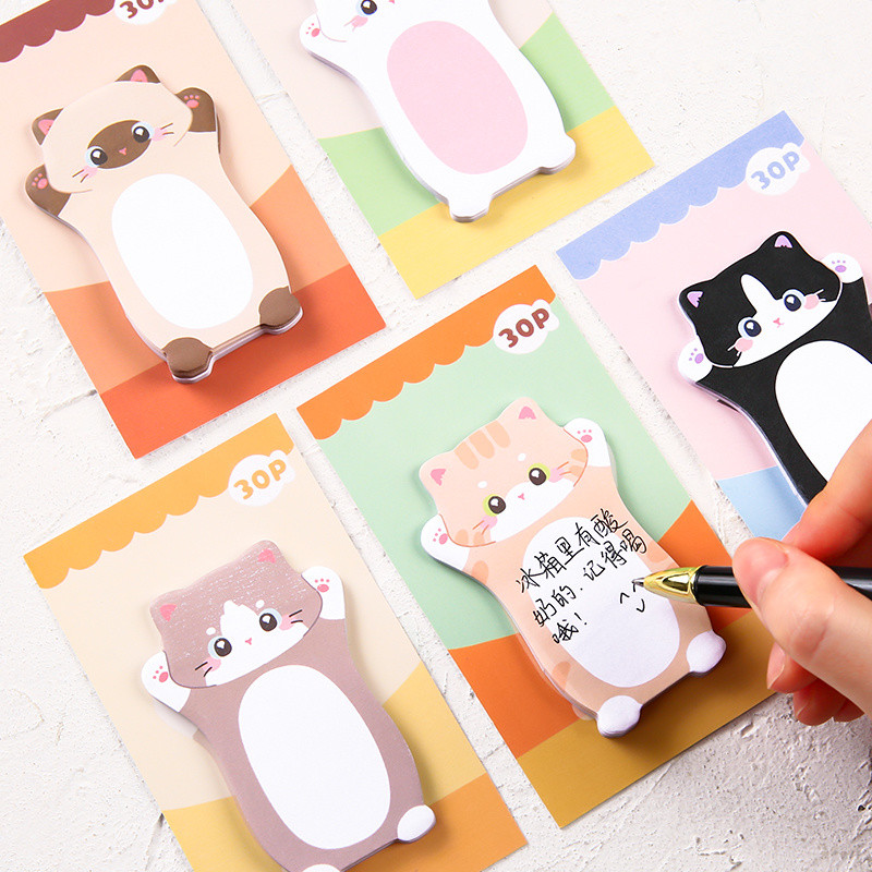 Cartoon Cat Shaped Sticky Notes for Elementary School Students ...
