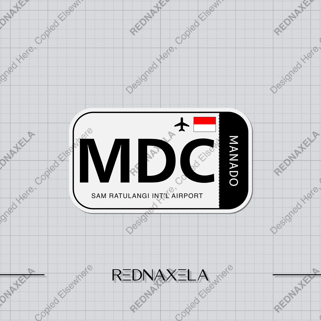 Sam Ratulangi International Airport Code MDC Sign Sticker Waterproof ...