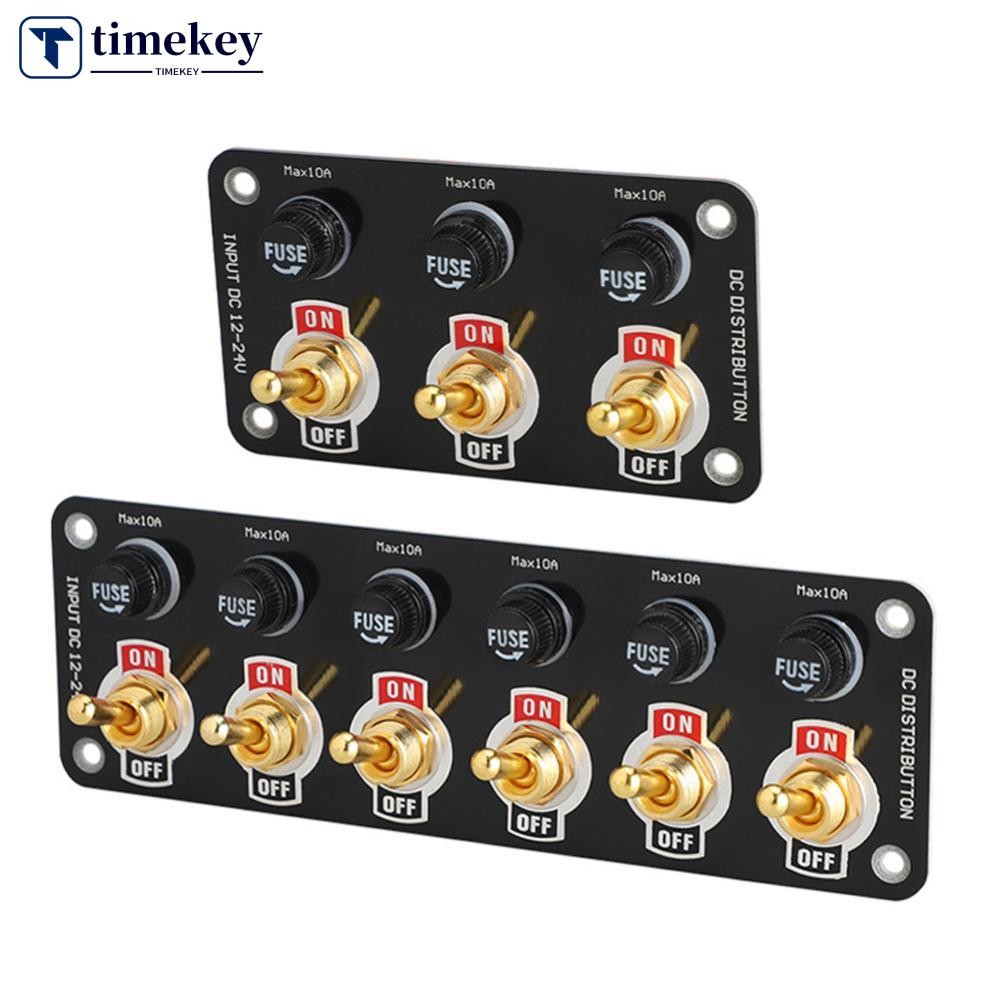 TIMEKEY 12V Metal Toggle Switch Panel ON/OFF Car Power Control Board ...