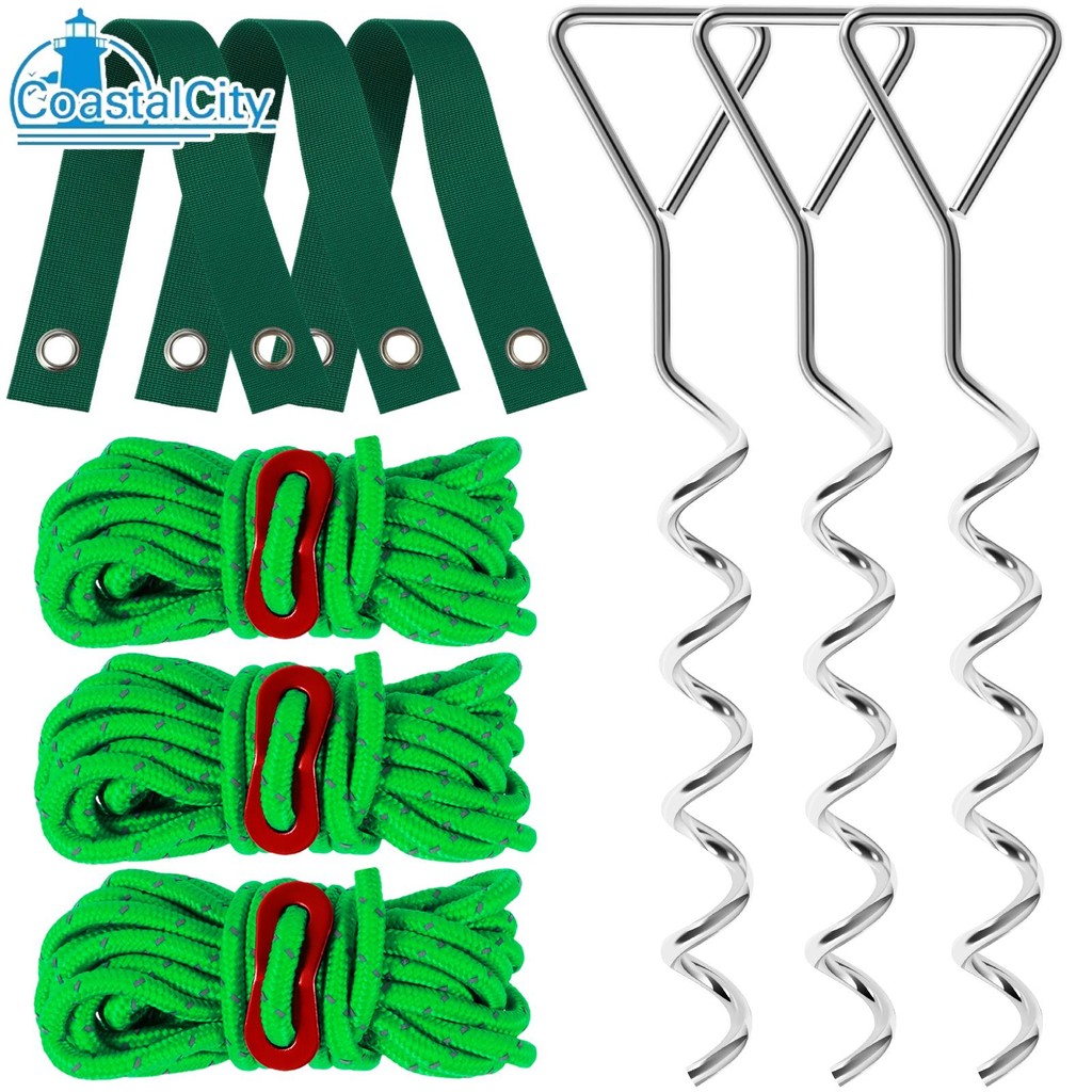 9Pcs Tree Stake Kit Tree Stakes and Supports Set with 3 Nylon Strap 3 ...