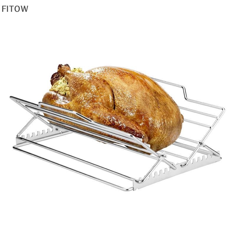 FITOW Turkey Roasting Rack, Universal Rib Roasting Rack, V-Shaped Rack ...