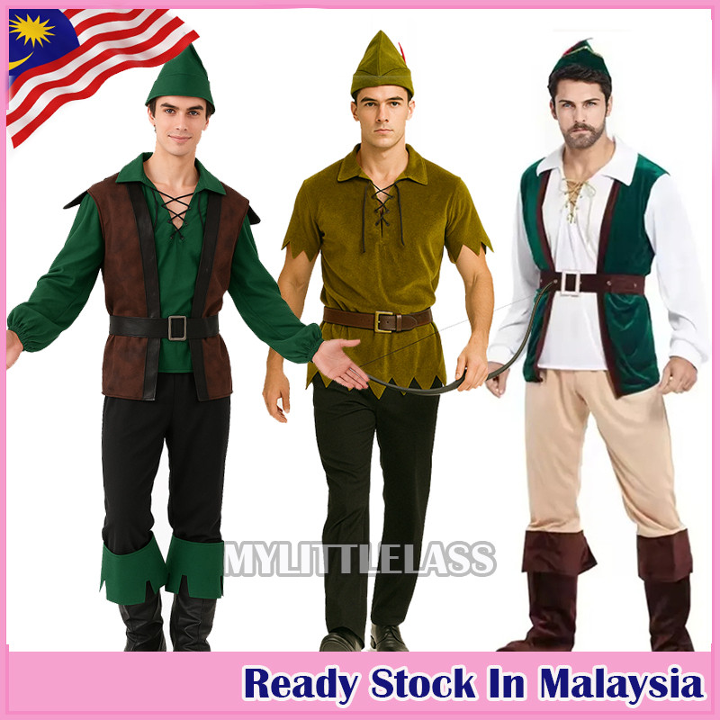 MYLITTLELASS Adult Men's Costume Peter Pan Fairy Forest Fairy Story Dress Up 