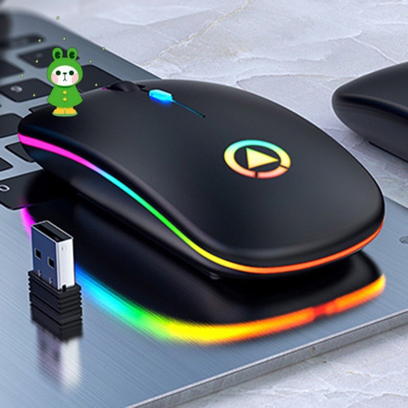 Rechargeable Mouse Wireless Silent LED Backlit Mice USB Optical ...