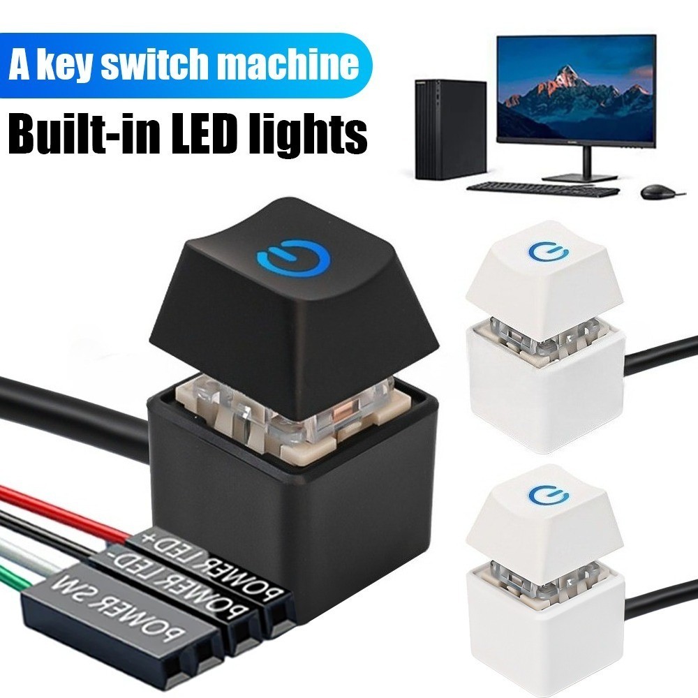 LED Colorful Light Desktop Computer Power Switch Motherboard External ...