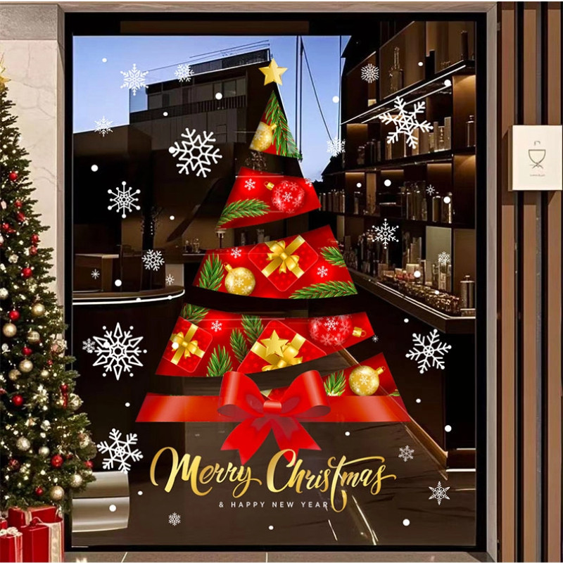 Christmas Decoration Christmas Tree Window Sticker | Shopee Philippines