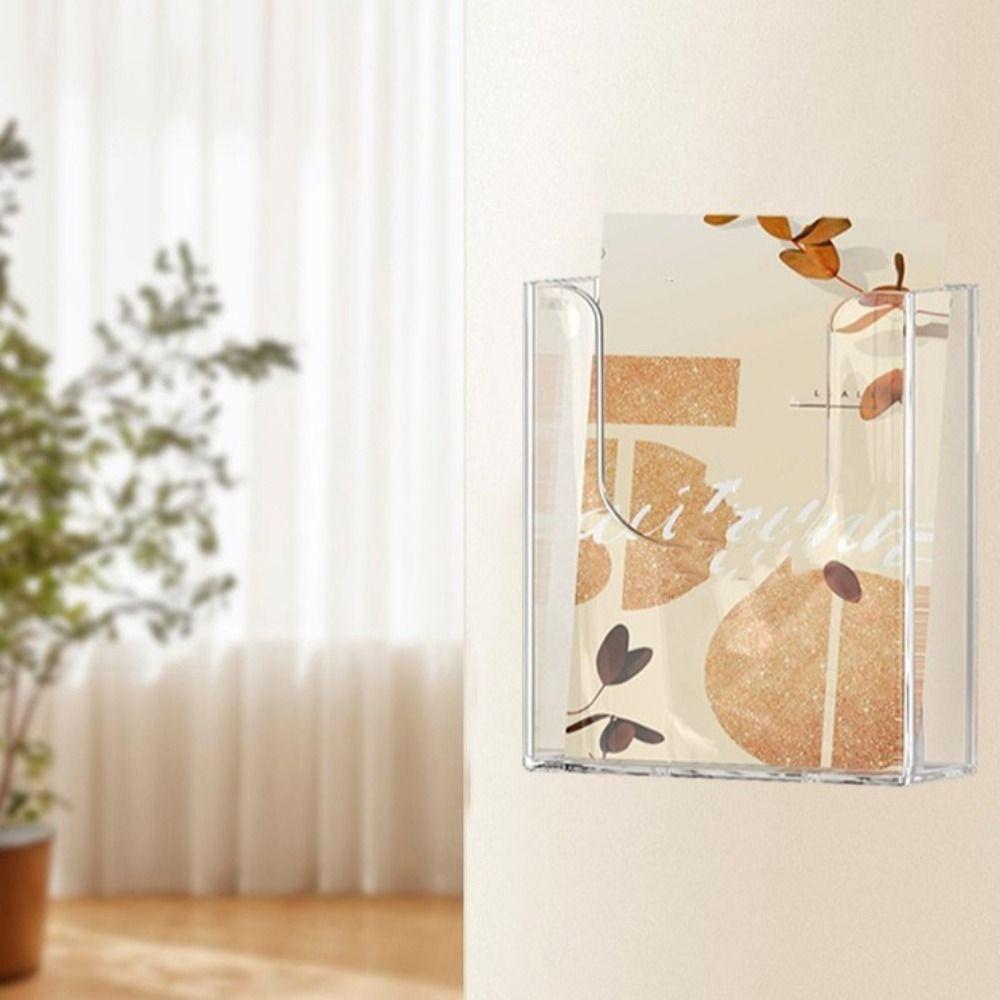 KENTON Wall-Mounted File Organizer, Single Layer Plastic Shelf Acrylic ...