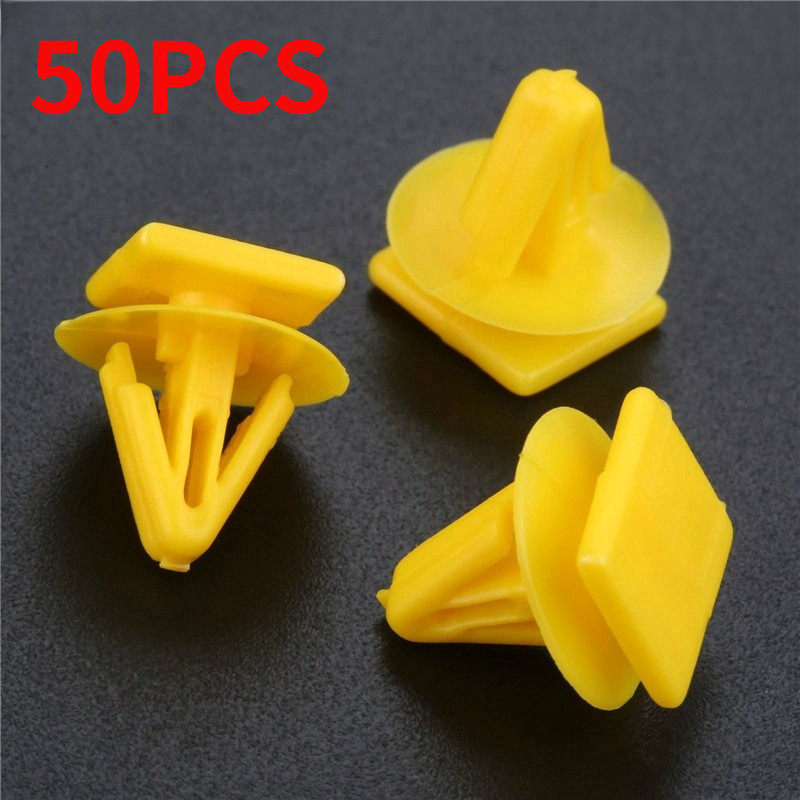 50pcs 11mm Car Panel Door Interior Trim Clips Fasteners Rivets Plastic ...
