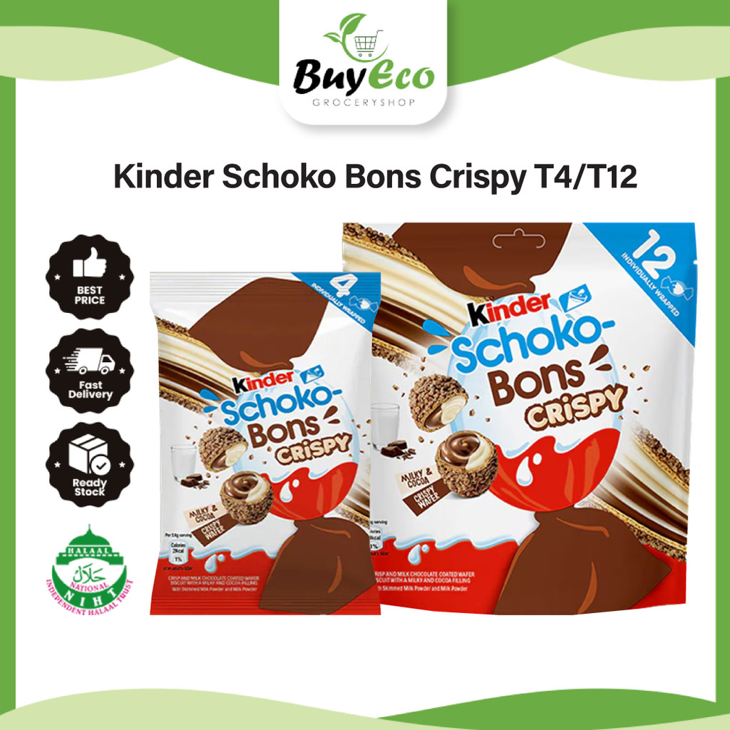 Kinder Schoko Bons Crispy (T4 22.4g / T12 67.2g) | Shopee Philippines