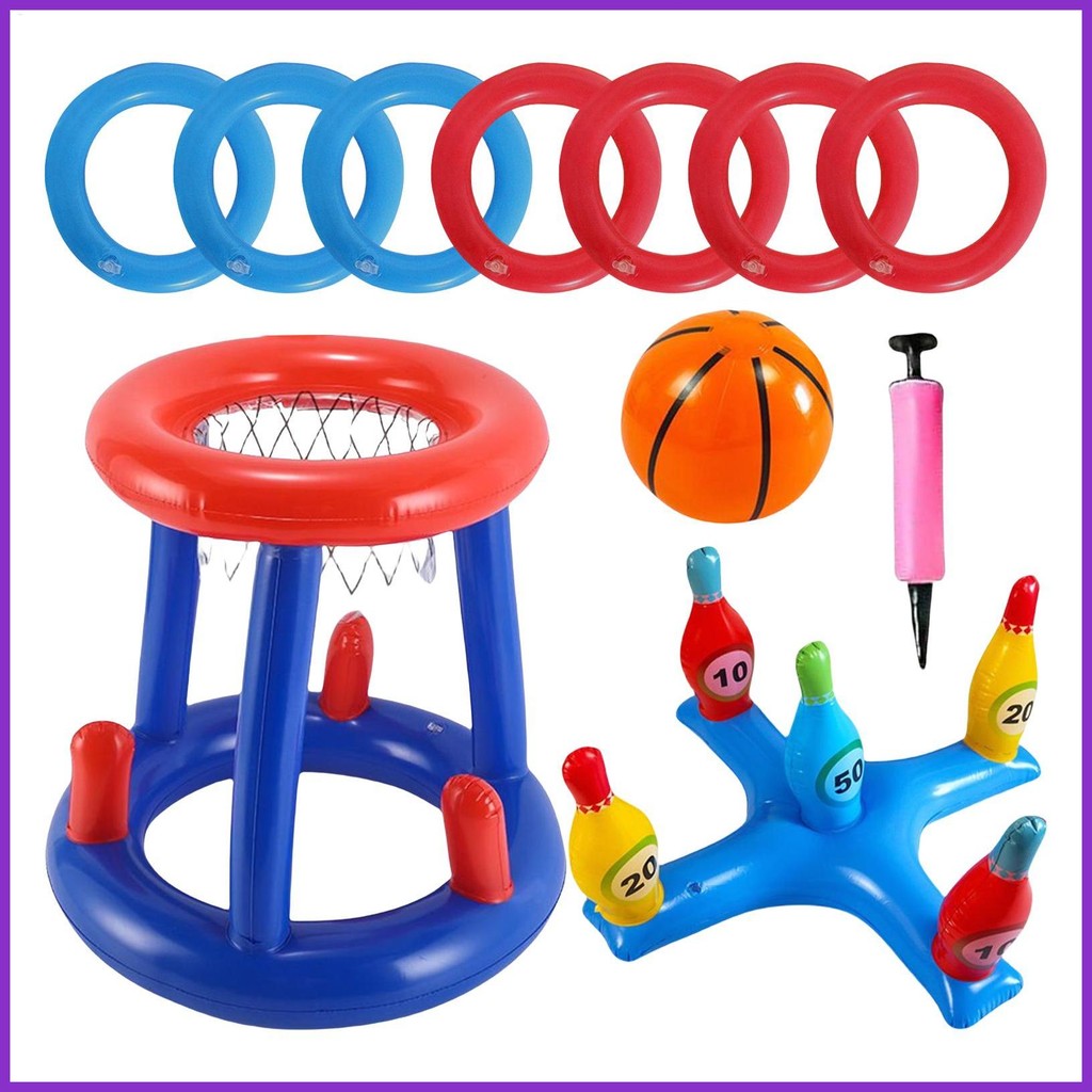 Inflatable Pool Toys Floating Inflatable Pool Basketball Toys Set ...