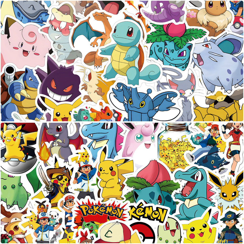 Y&P| Pokemon Stickers Set Japanese Anime Graffiti Waterproof Decals ...