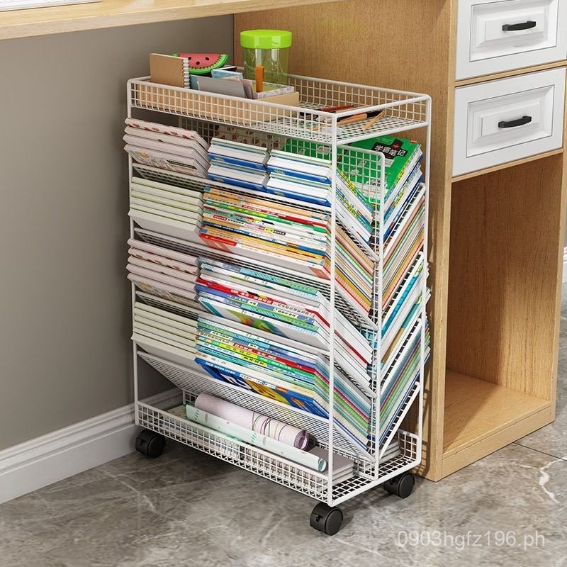 Movable Desk Bookshelf Under Desk High School Student Rogal Office ...