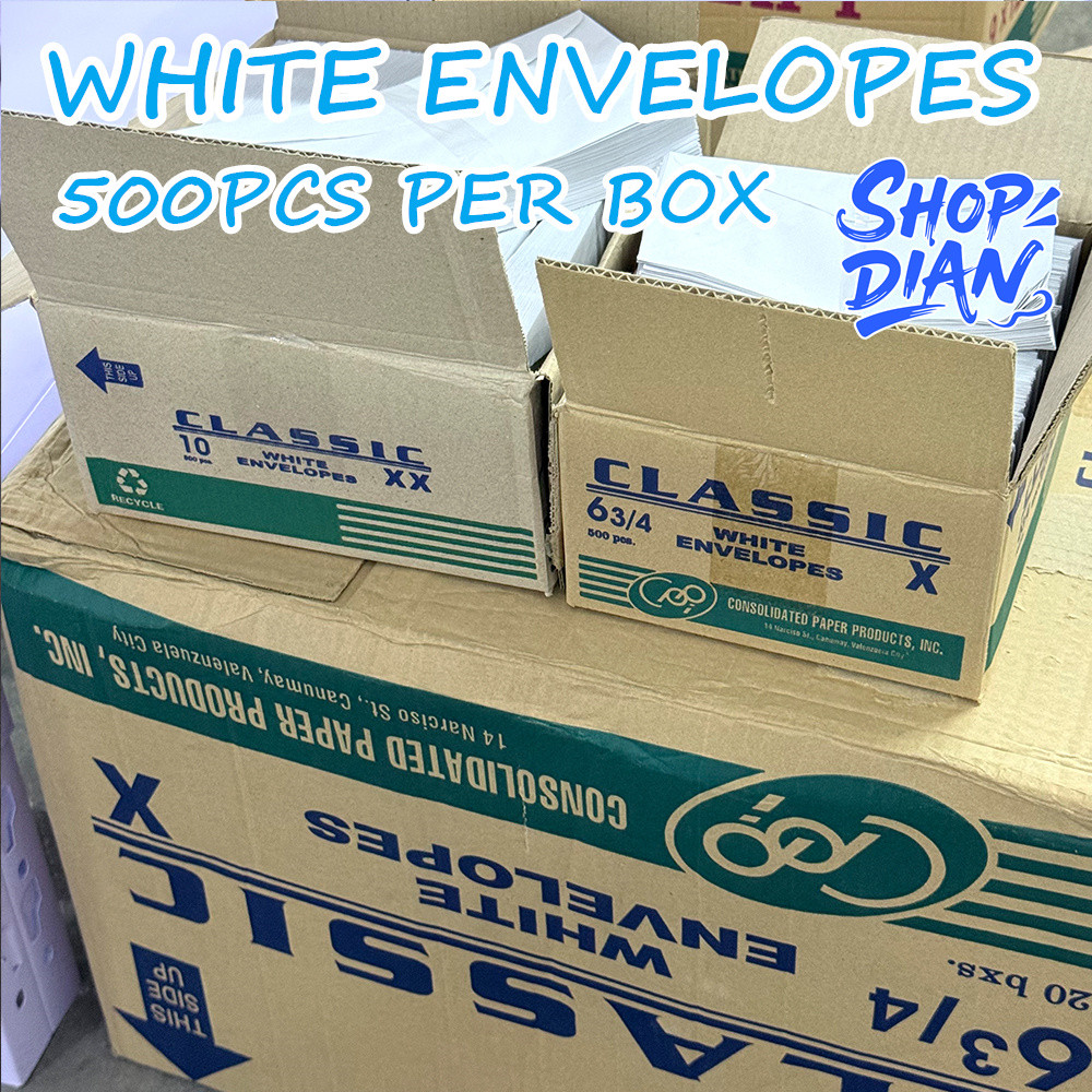 500pcs White Envelope Short / Long Used For Fee Receipts And Government ...