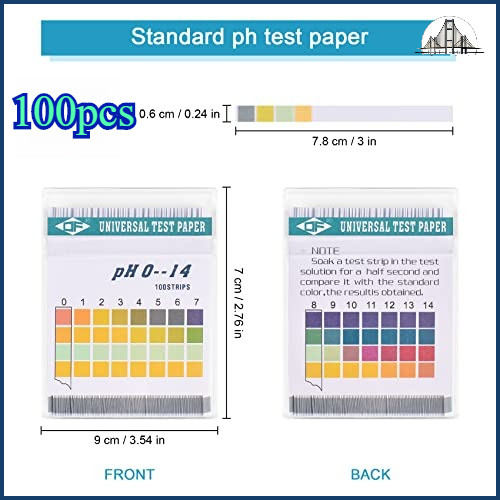 100 Strips PH Value Test Paper Litmus Testing Kit Measurement Alkaline ...