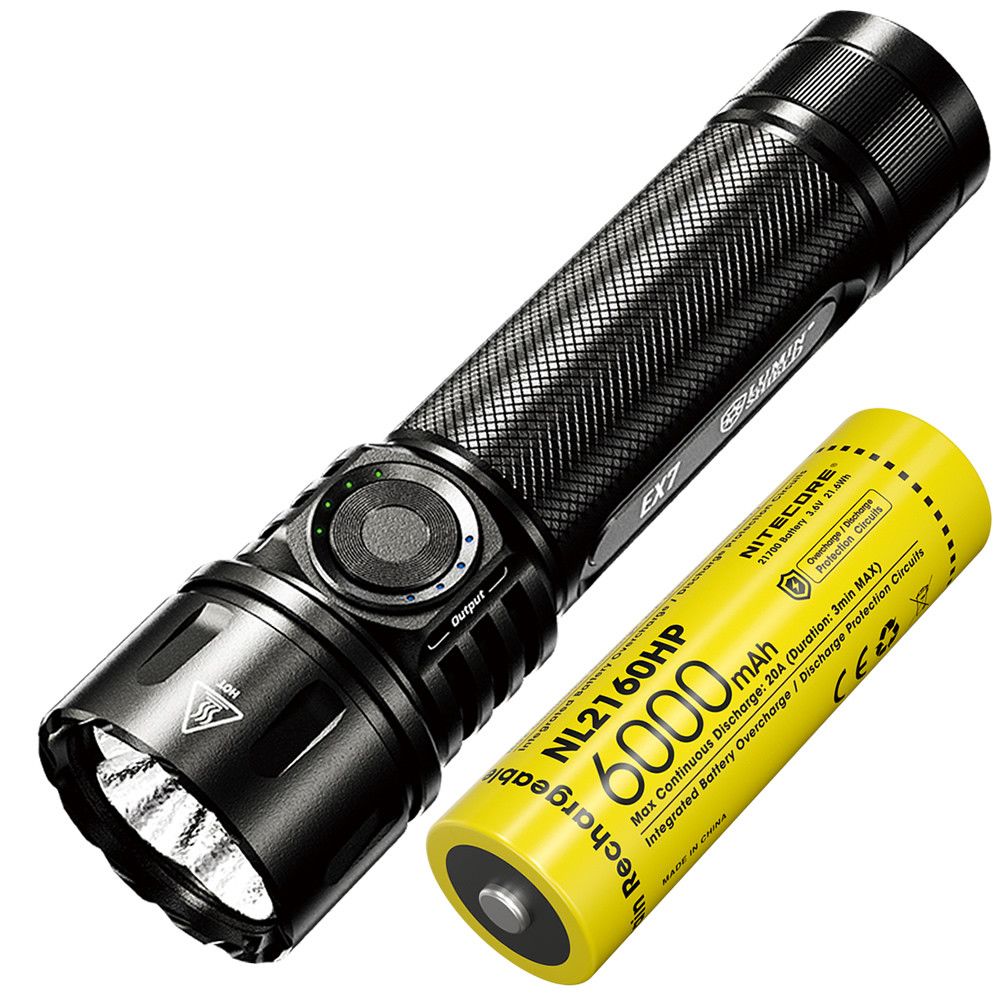 NITECORE EX7 6000 Lumens Rechargeable LED Flashlight Outdoor Work Light ...