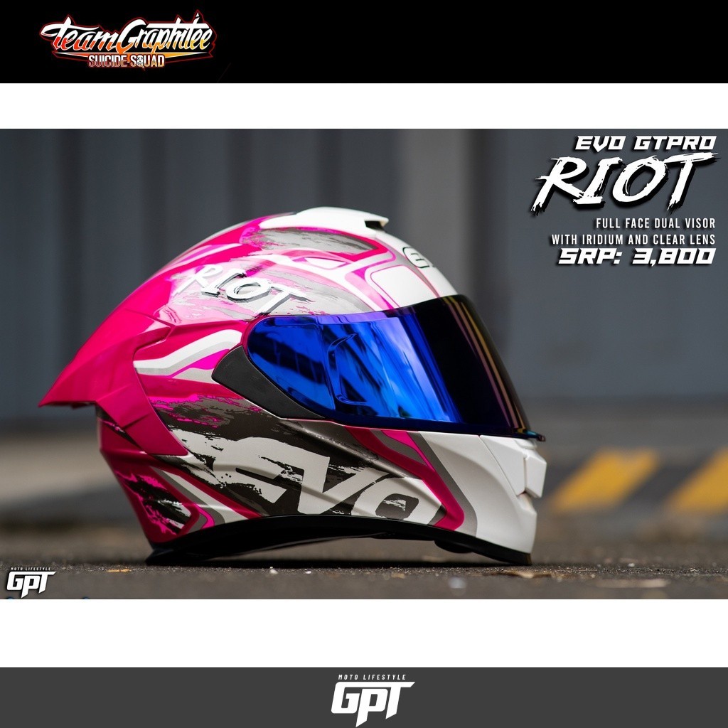 EVO HELMET GT PRO RIOT with Free Clear Lens | Shopee Philippines
