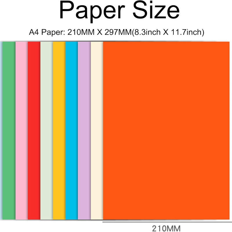 100pcs Colored Paper A4 Size Color Paper Sheets Art Material Stationary ...
