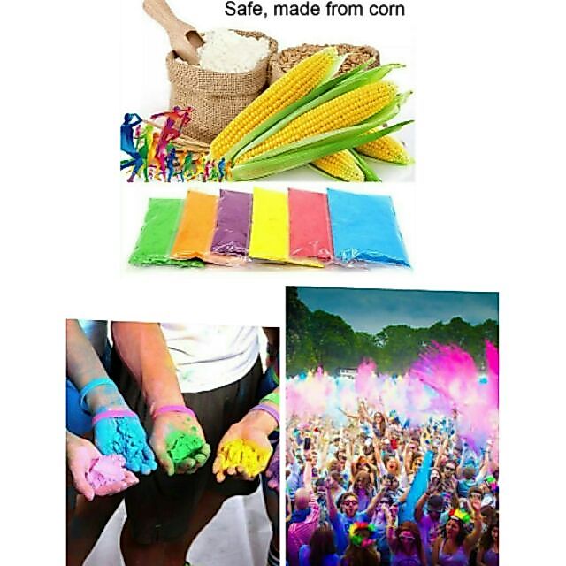 1kilo/bag Colored Powder F0r Holi Party Corn powder Colorful Powder ...