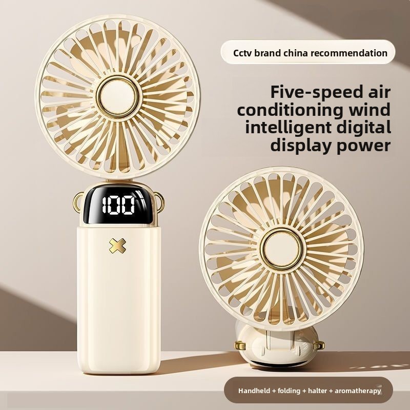 Handheld Fan USB Fan Strong Wind Power Student Rechargeable Silent Mini ...