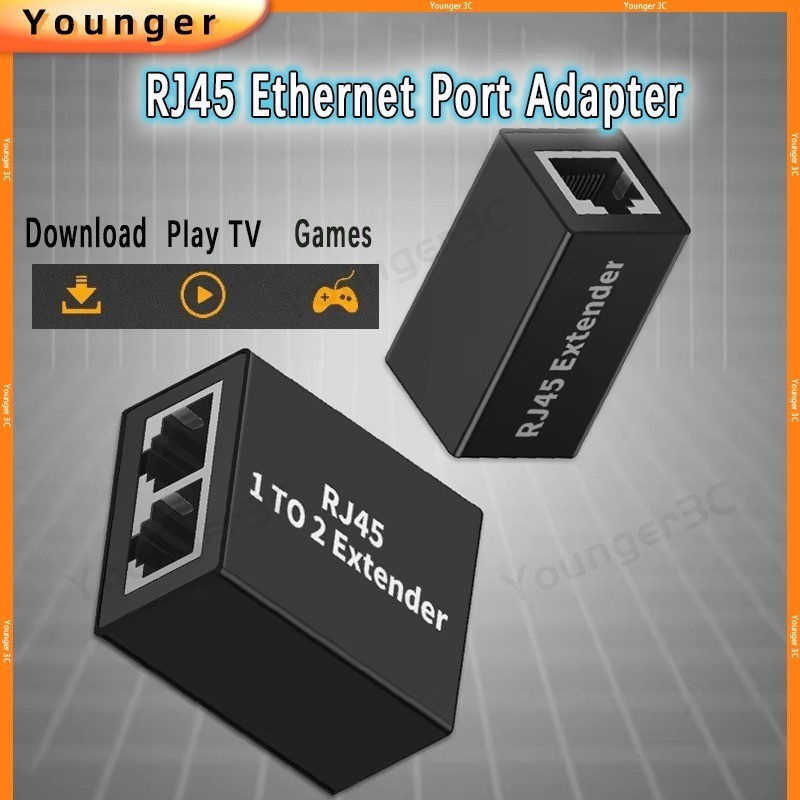 RJ-45 Port One To Two Network Splitter Gigabit Ethernet Port Adapter ...