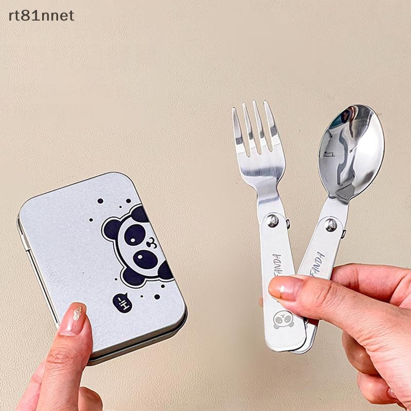 COD RT 2Pcs/Box Portable Foldable Dinnerware Set 304 Stainless Steel ...