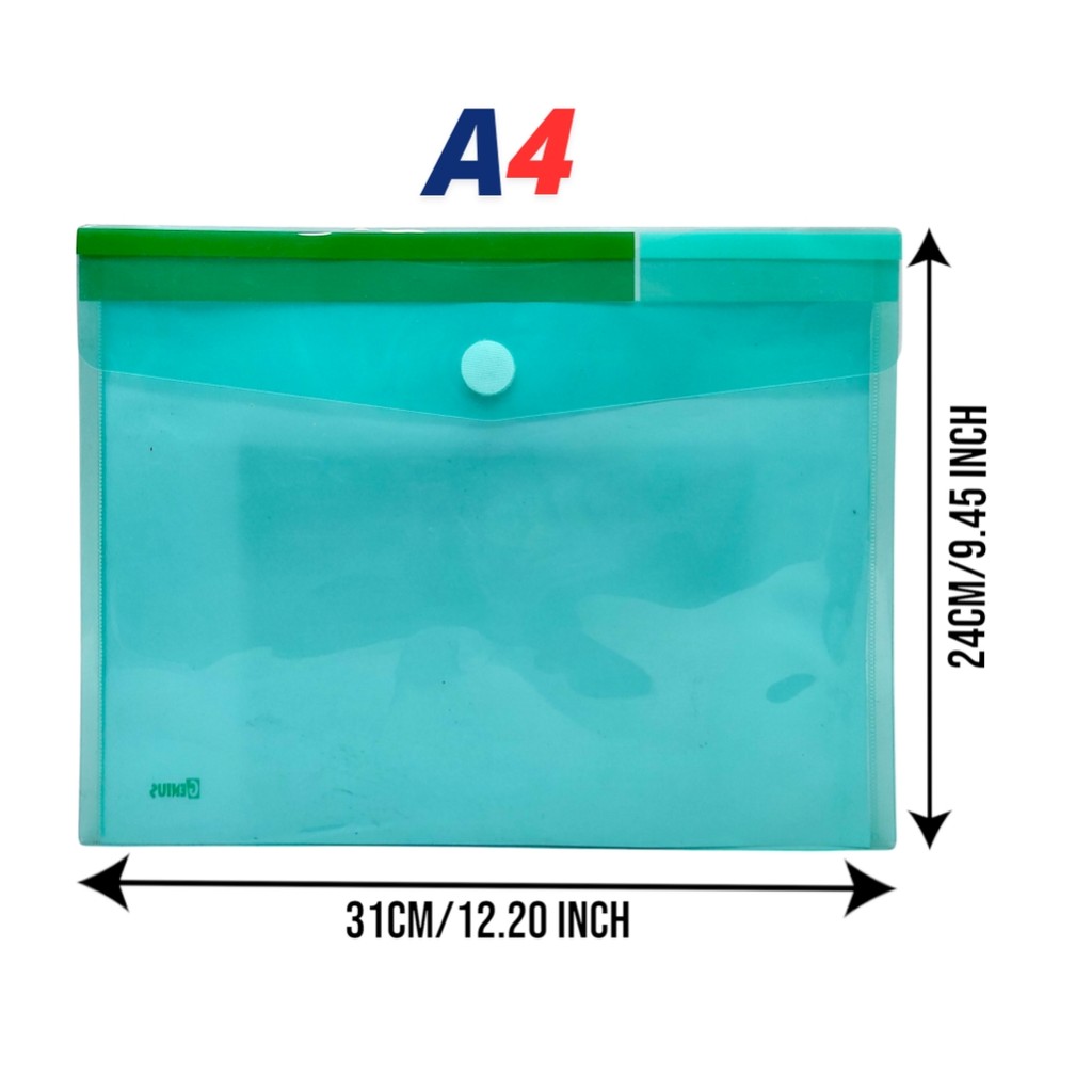 A5/A4/BL/FC Colorful Transparent Plastic Document Envelopes Waterproof ...