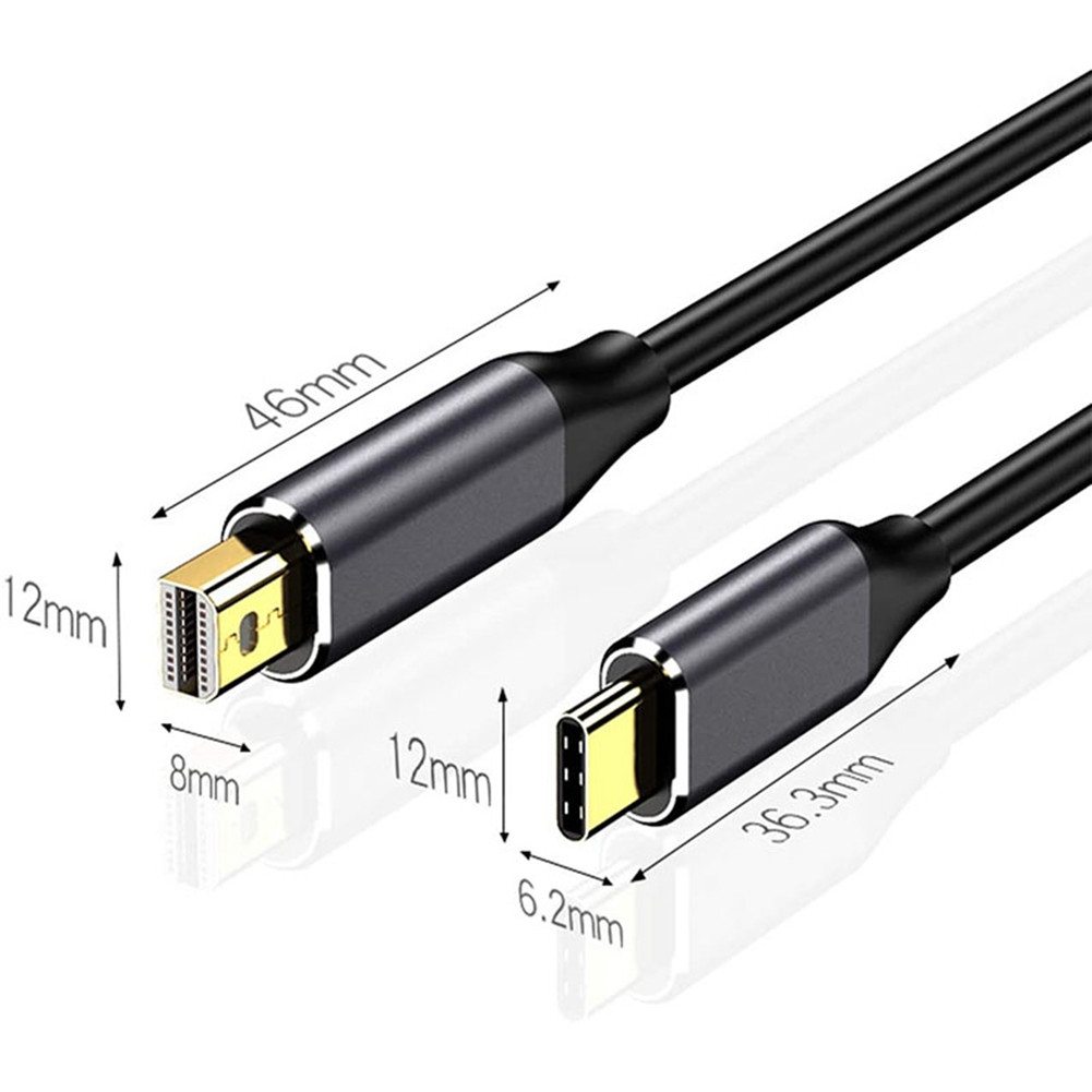 Type C To Mini Displayport Cable 4K 60Hz Thunderbolt 3 To Mini DP Cable ...