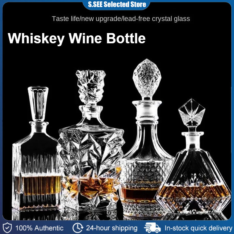 Mini Spirit Alcohol Liquor Bottle 50ml Transparent Glass Whiskey ...
