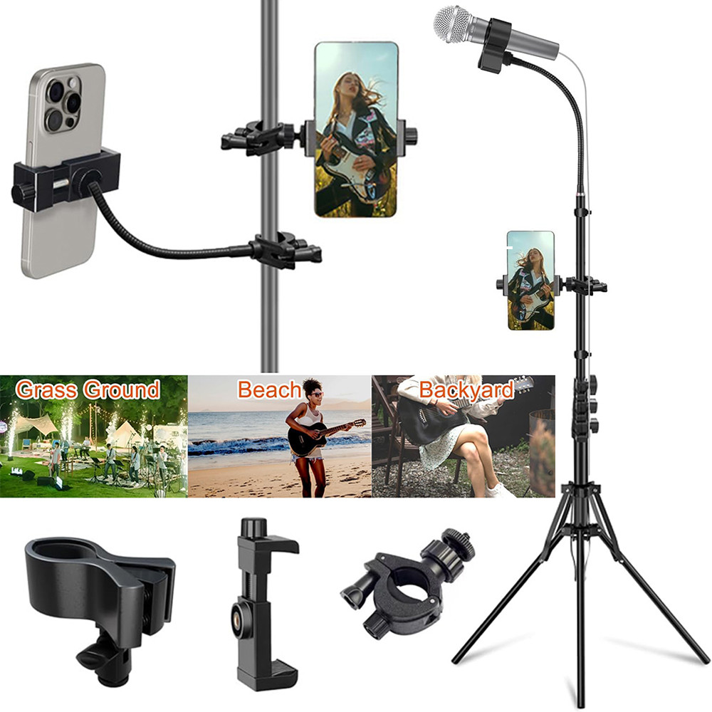 Microphone Stand For singing For 1.4 to 2.4 in, Gooseneck Mic Stand ...