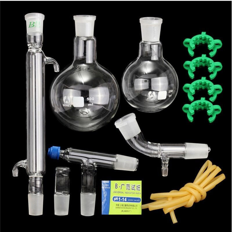 500ml Distillation Apparatus Laboratory Glassware Kit Set Chemistry Lab ...