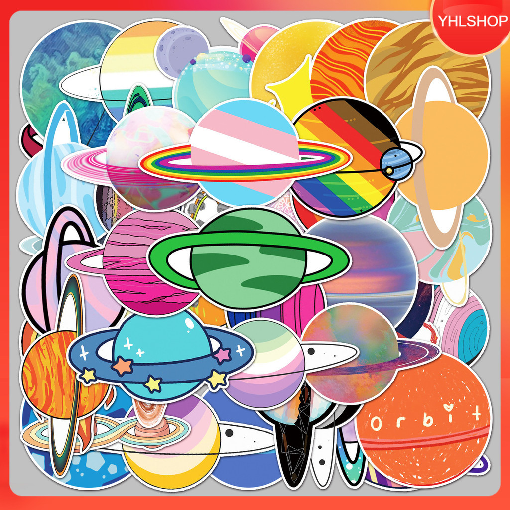 Sent From Thailand 50 Types Of Stickers Planets galaxy planet | Shopee ...
