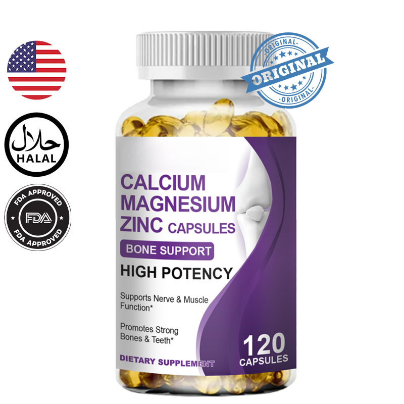 Calcium Magnesium Zinc D3 Capsules 120pcs for Bone Density Enhances ...