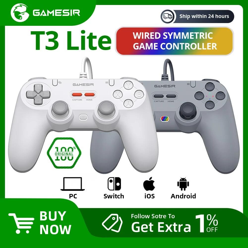 Gamesir T3 Lite Switch Controller Hall Effect Wired Gamepad With ...